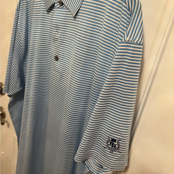 FootJoy Golf Polo Shirt – Light Blue & White Stripe – Size 2XL - Picture 6 of 6